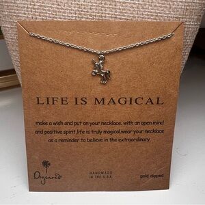 Dogeared Gold Dipped Unicorn Life Is Magical Necklace - 17” + 2” - NEW